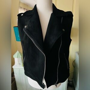 Philosophy Black Women's Vest with Silver Zippers